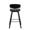 Armen Living Fox 28.5" Bar Height Black Faux Leather and Black Wood Mid-Century Modern Bar Stool LCFOBABLBL30 - alternate 4